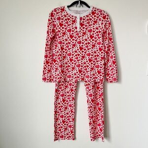 Hart + Land Organic Pima Cotton Red Heart Pajamas Womens Small